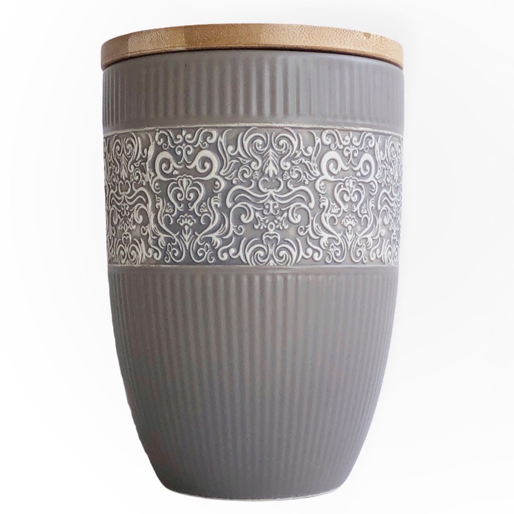 Kevia Hand-Made Qingdao Catch All Vase Jar Handmade Asian Bamboo Ceramic Vessel